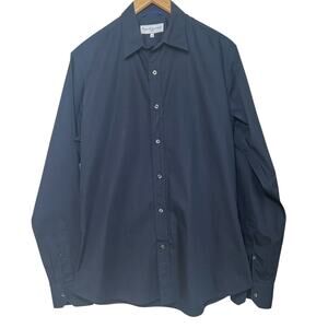 Teddy Stratford Shirt Men's M/L ZipFit Black Hidden Zipper Casual Button Down